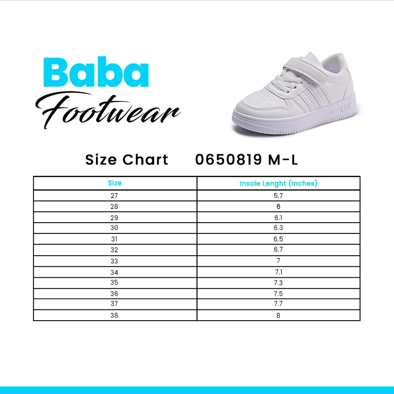 Baba School Shoes White 0650819