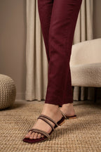 Sylvette Maroon Fancy Slippers 0412837