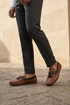 Thaddeus Brown Tassel Loafers 0130856