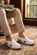 White Kaptan Peshawari Sandal 0140744