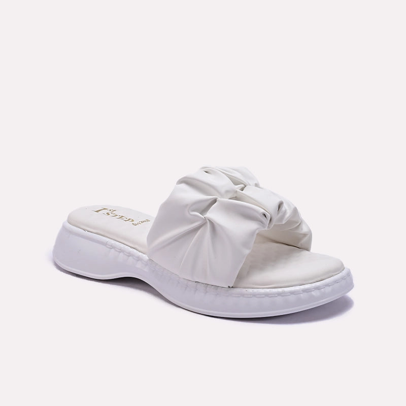 White Chunky Casual Slippers 0412888