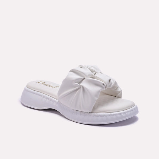 White Chunky Casual Slippers 0412888