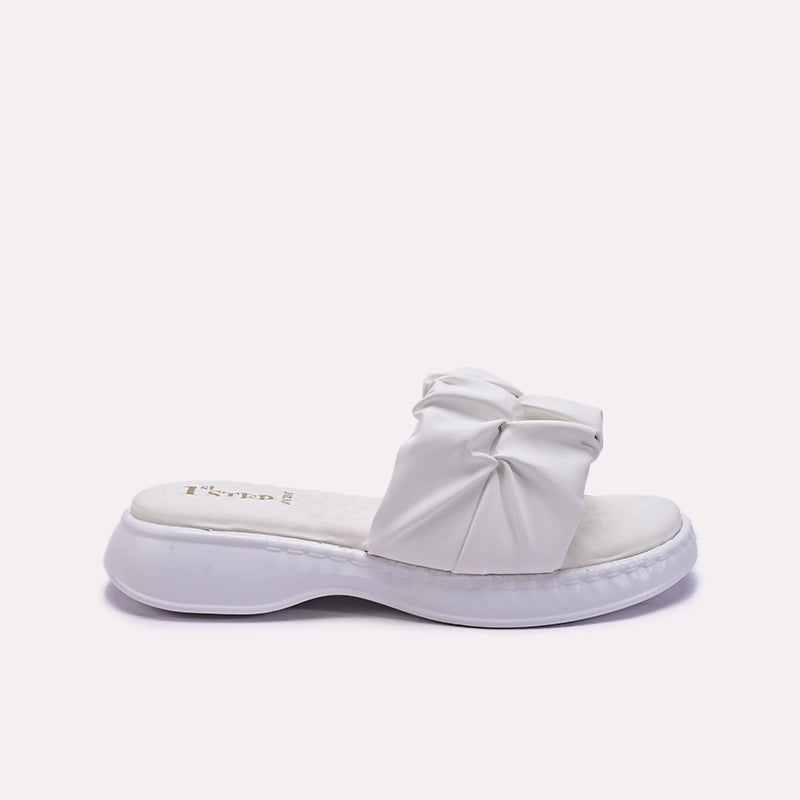 White Chunky Casual Slippers 0412888
