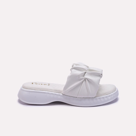 White Chunky Casual Slippers 0412888