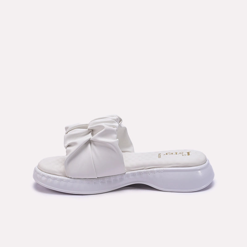 White Chunky Casual Slippers 0412888
