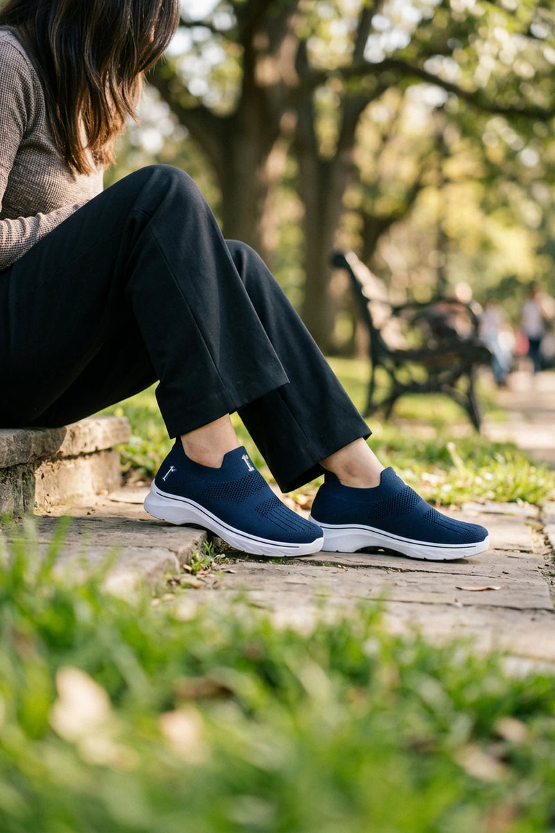 Women Blue Slip On Sneakers 0440812