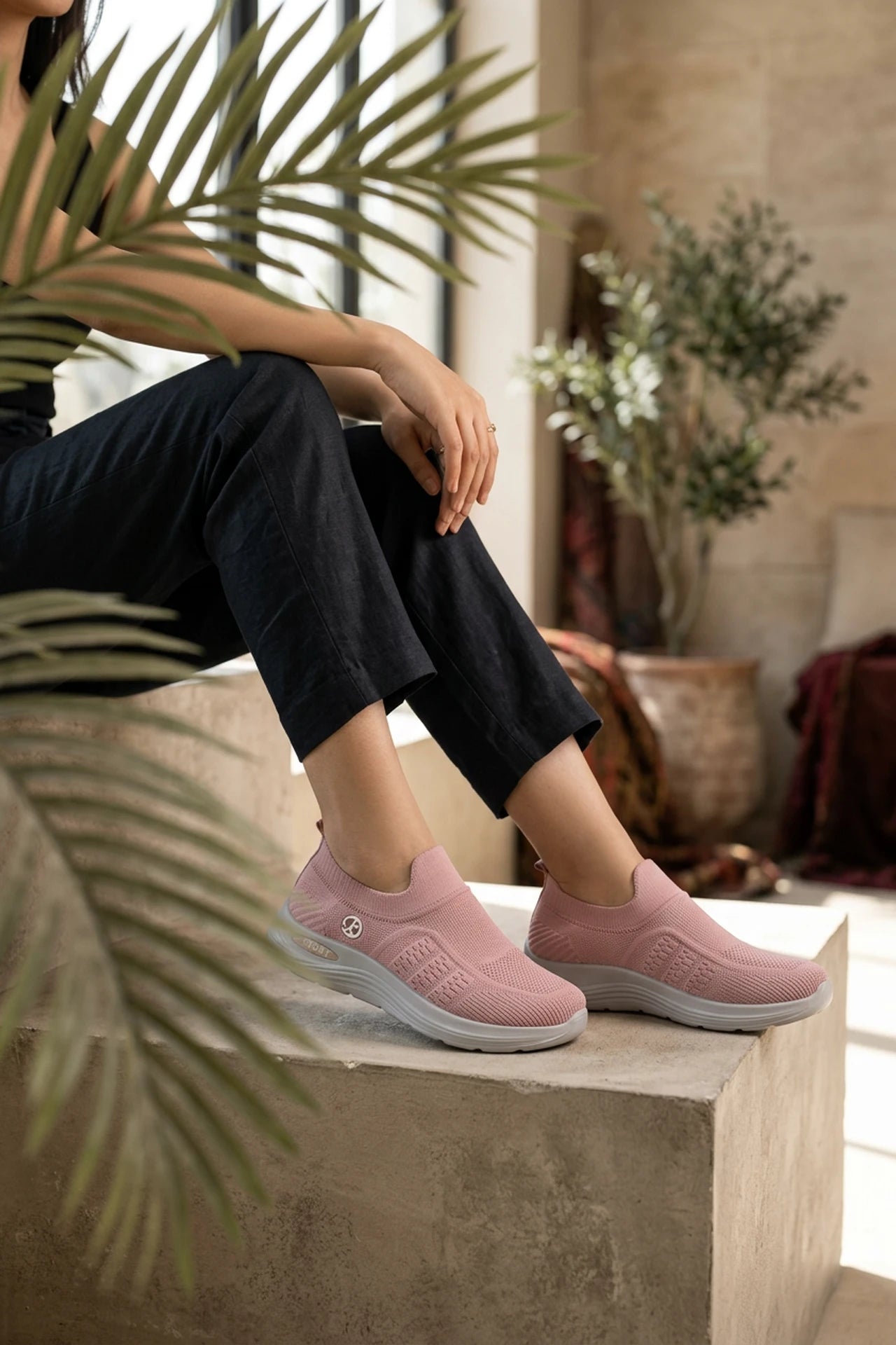 Women Pink Slip On Sneakers Women 0440853
