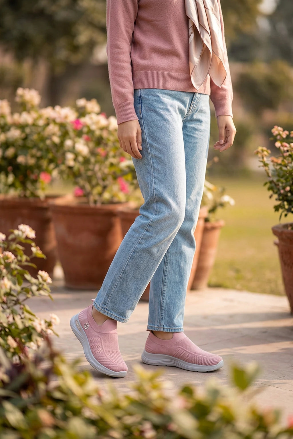 Women Pink Slip On Sneakers Women 0440853