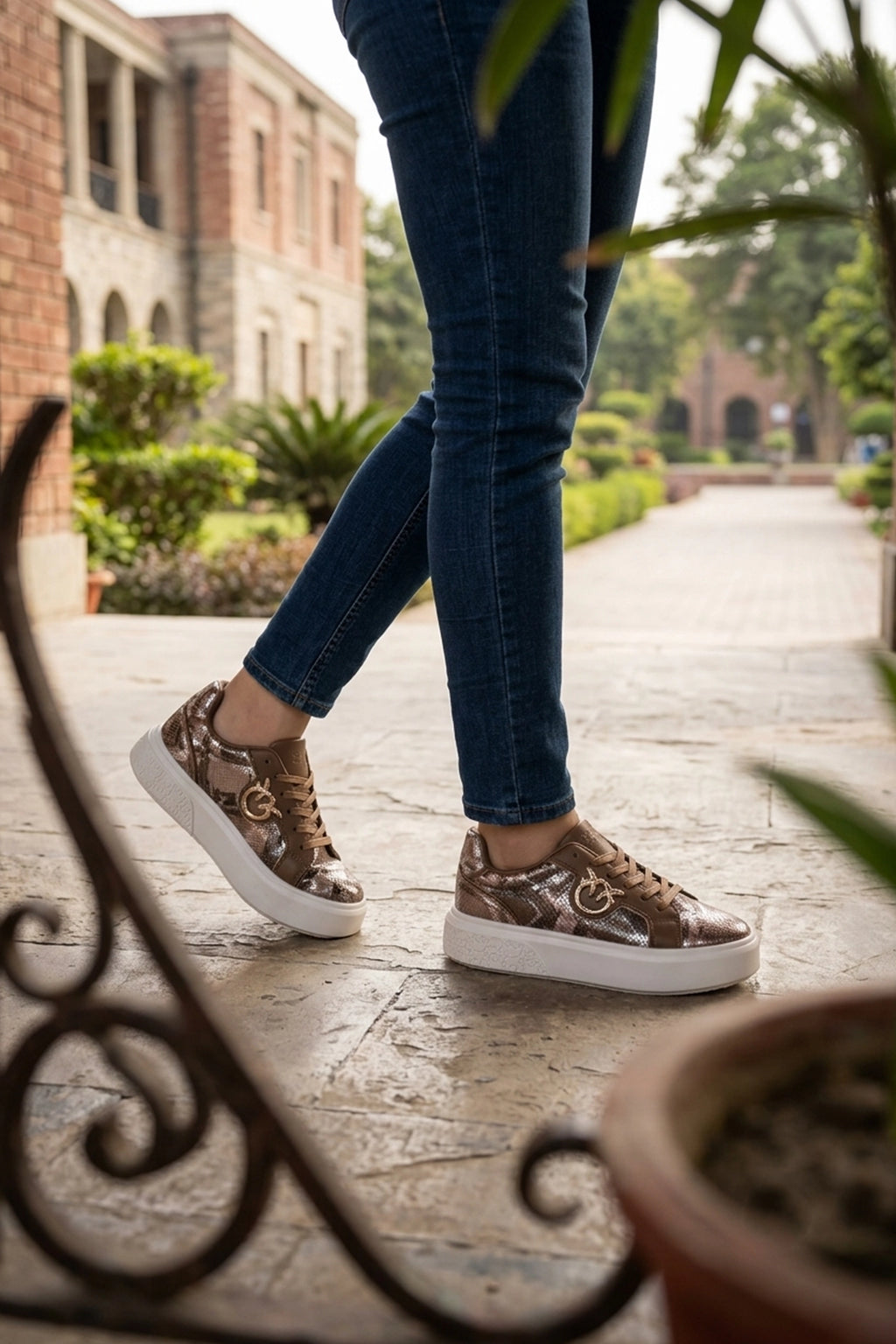 Women Sneaker Shoes Brown 0440872