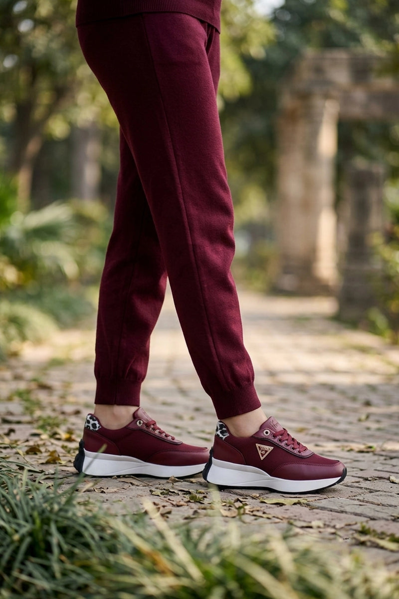 Women Sneaker Shoes Maroon 0440877