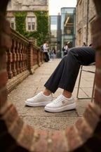 Women White Lace up Sneakers 0440645