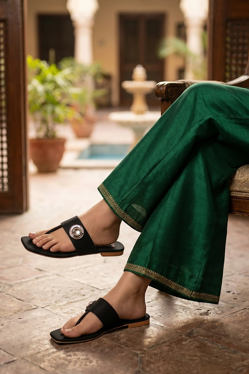 Womens Black Casual Slippers 0413288