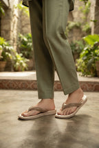 Womens Gold Comfy Casual Flip Flop Slippers 0411578