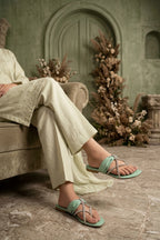Womens Light Green Fancy Slippers 0411978