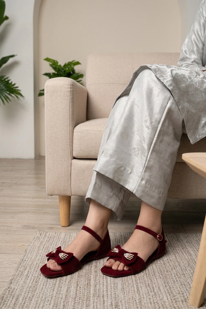 Womens Maroon Fancy Sandals 0421408