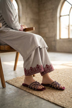 Womens Maroon Fancy Slippers 0412968