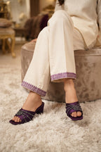 Womens Purple Fancy Heel Slippers 0413062