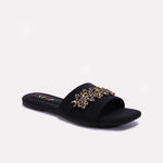 Womens Black Casual Flat Slippers 0412948