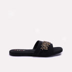 Womens Black Casual Flat Slippers 0412948