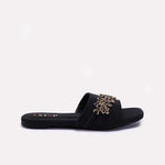 Womens Black Casual Flat Slippers 0412948