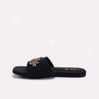 Womens Black Casual Flat Slippers 0412948