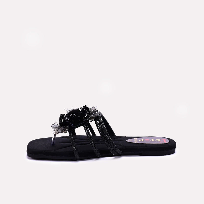 Womens Black Fancy Slippers 0413005