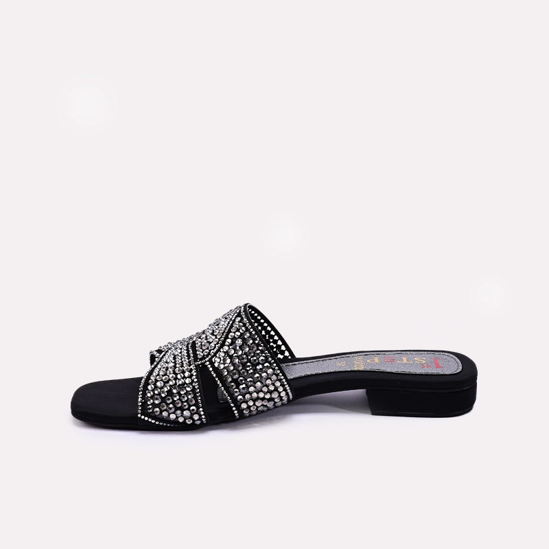 Womens Black Fancy Slippers 0413022