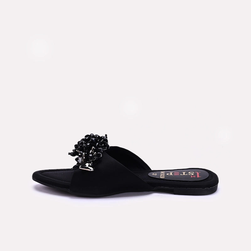 Womens Black Fancy Slippers 0413029