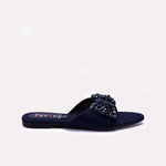 Womens Blue Fancy Flat Slippers 0413028