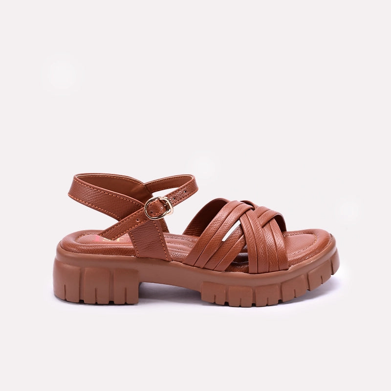 Womens Brown Chunky Casual Sandals 0421472