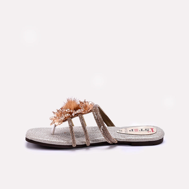 Womens Gold Fancy Slippers 0413005