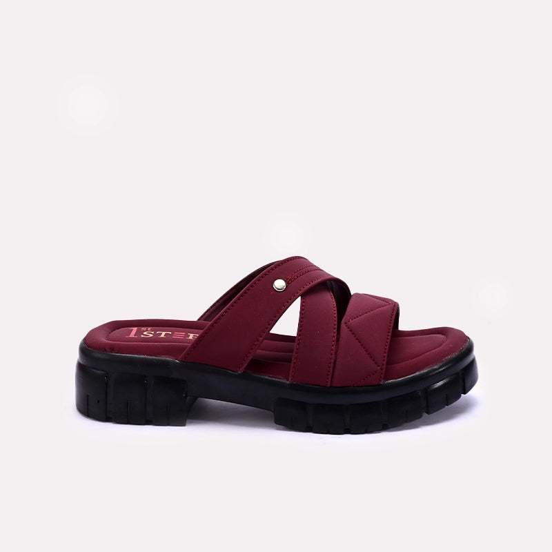 Womens_Maroon_Chunky_Casual_Slippers_0413100_2.webp