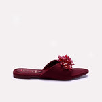 Womens Maroon Fancy Slippers 0413029