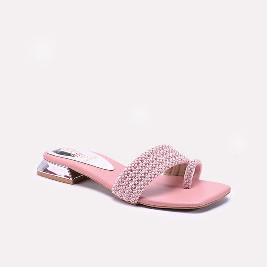 Womens Pink Fancy Flat Slippers 0413096