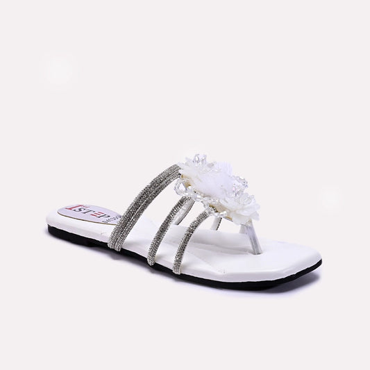 Womens White Fancy Slippers 0413005