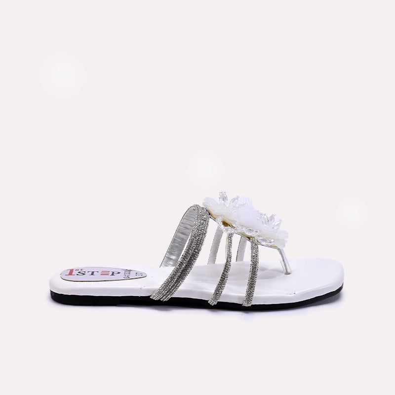 Womens White Fancy Slippers 0413005