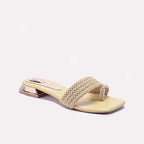 Womens Yellow Fancy Flat Slippers 0413096