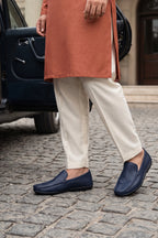 Yardley Blue Textured Dress Loafers 0130867