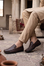 Yardley Brown Textured Dress Loafers 0130867