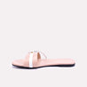 adelina peach fancy flat slippers for women