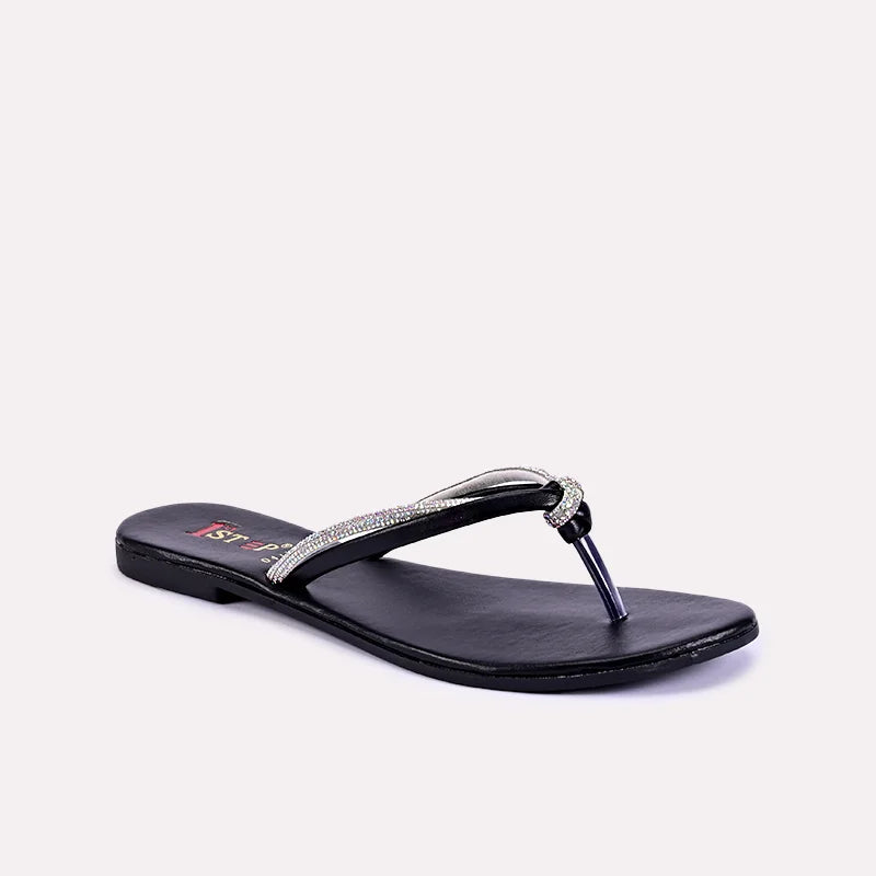 adeline black flat slippers