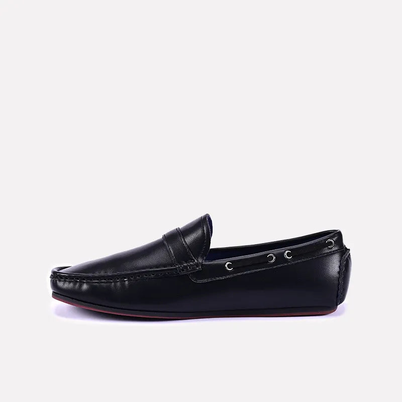 alfred black modish loafers for men