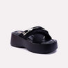 alison black casual platform slides