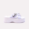 alison women white casual platform slides