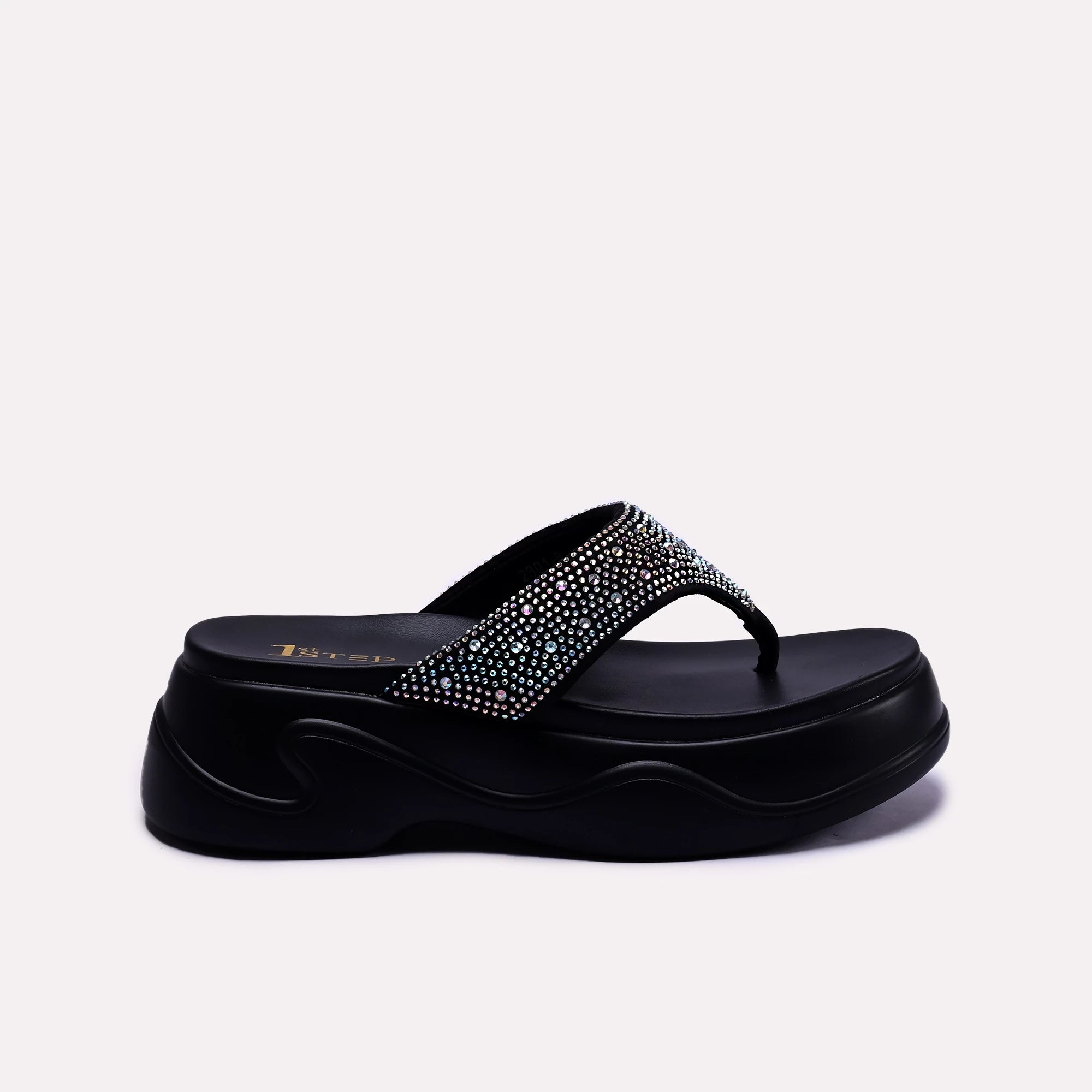 black platform flip flop slippers for women