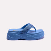 blue platform flip flop slippers for women