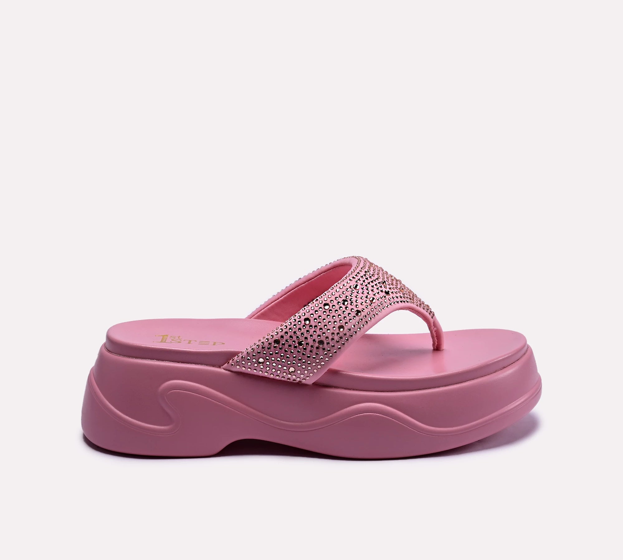 pink platform flip flop slippers for women