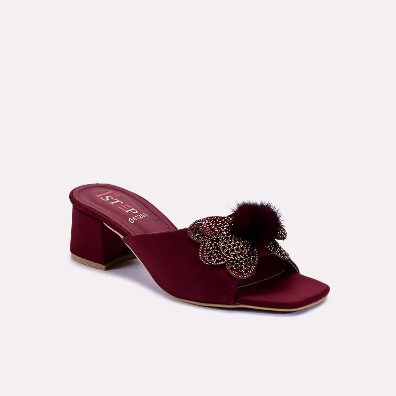 allure maroon fancy slippers