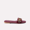 anastasia womens maroon fancy slippers