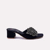 anne women black fancy slippers